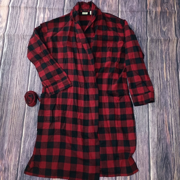 LL Bean size XL men's flannel robe - Picture 1 of 5